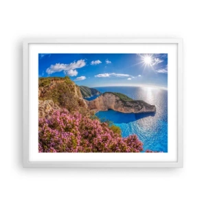 Póster en marco blanco - Mis grandes vacaciones en Grecia - 50x40 cm