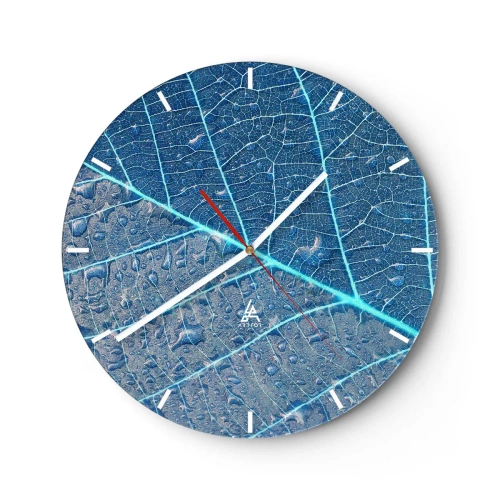 Reloj de pared - Reloj de vidrio - Vida en el azul - 40x40 cm