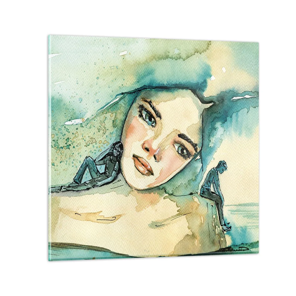 Cuadro sobre vidrio - Impresiones sobre Vidrio - ¿Soy azul? - 40x40 cm