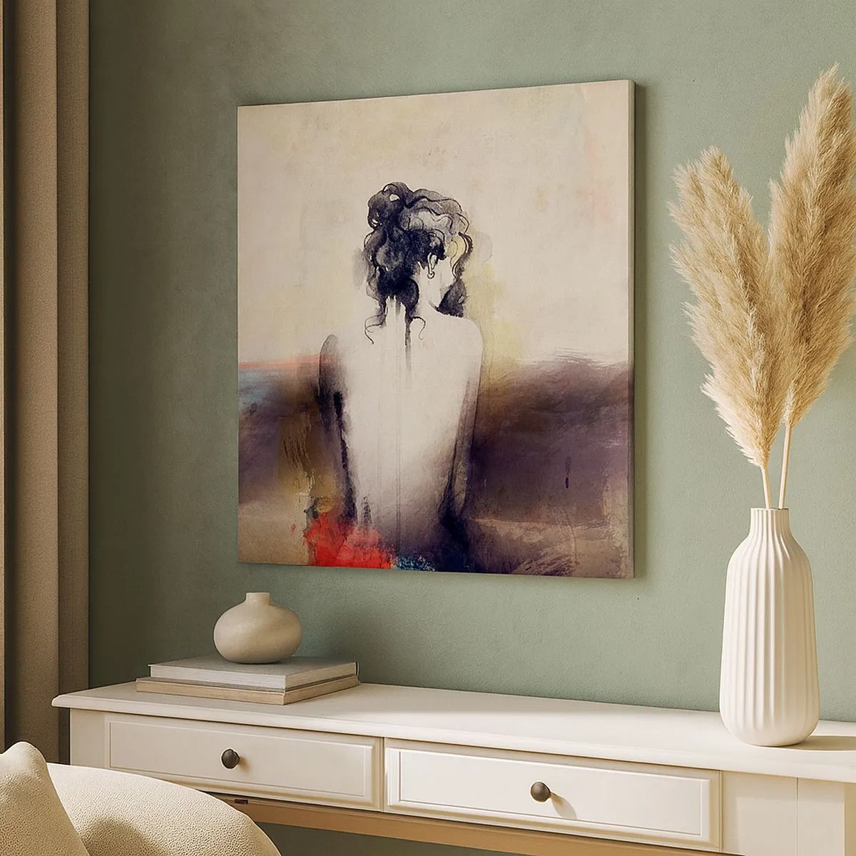 Cuadro sobre lienzo - Impresión de Imagen - Líneas suaves, formas ovaladas - 30x30 cm