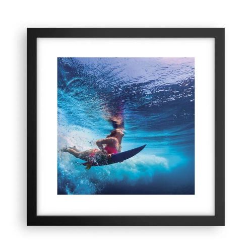 Póster en marco negro - La profundidad de la alegría - 30x30 cm