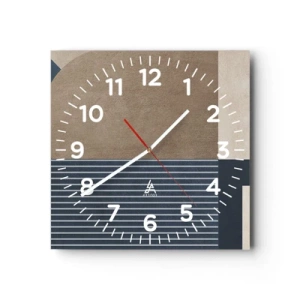 Reloj de pared - Reloj de vidrio - Composición de sencillez y redondez - 30x30 cm