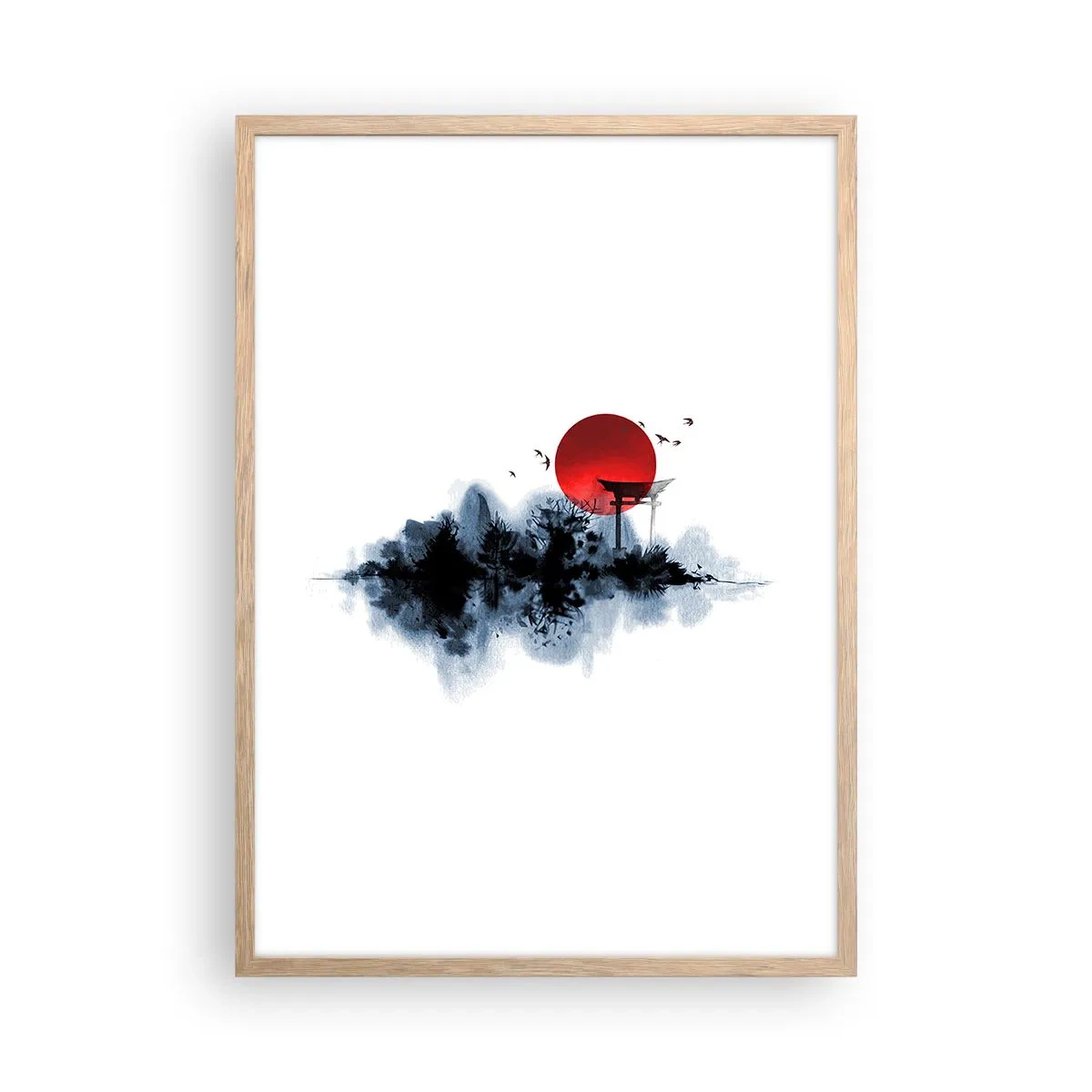 Póster en marco roble claro - Visión japonesa - 50x70 cm