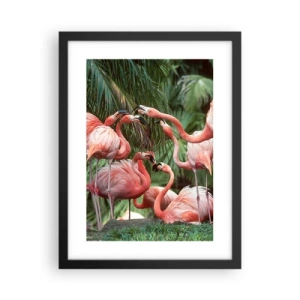 Póster en marco negro - Cotilleos de la tarde - 30x40 cm