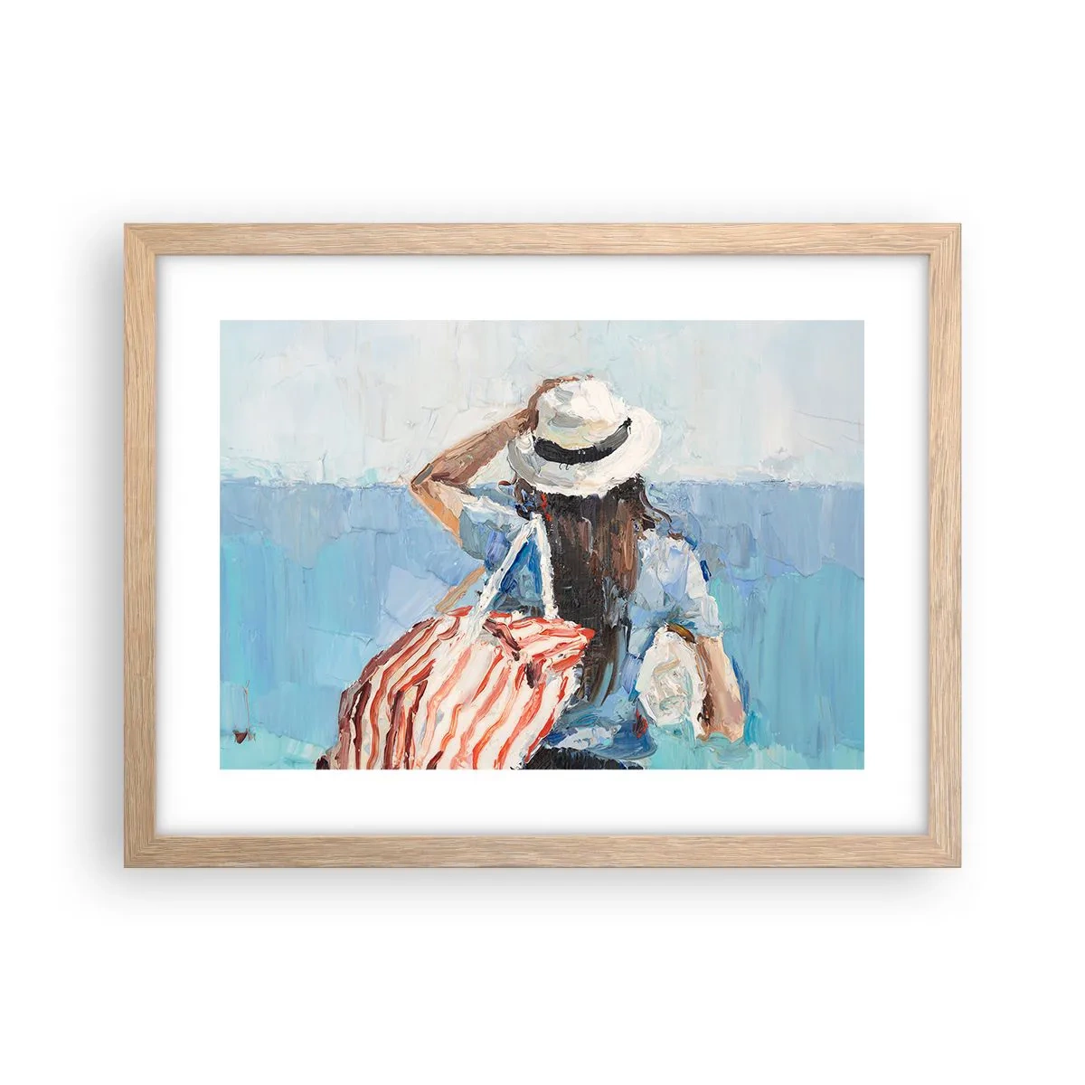 Póster en marco roble claro - Bienvenida a tus vacaciones - 40x30 cm