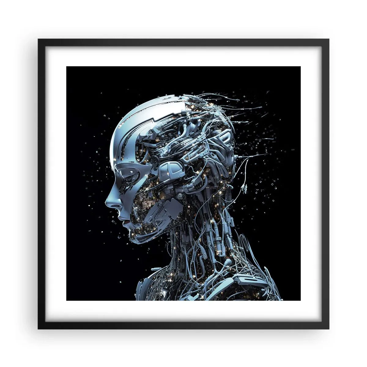 Póster en marco negro - La tecnología es una mujer - 50x50 cm