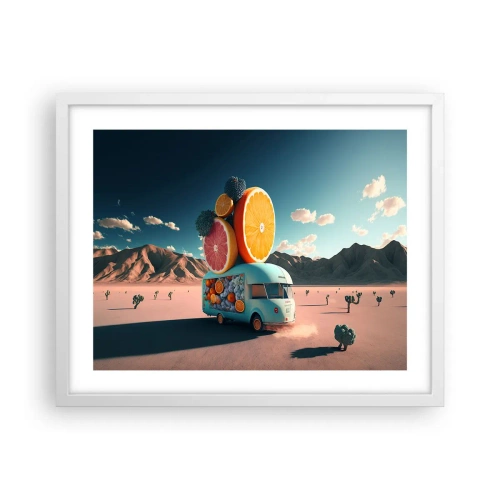 Póster en marco blanco - Un sabor a vacaciones - 50x40 cm