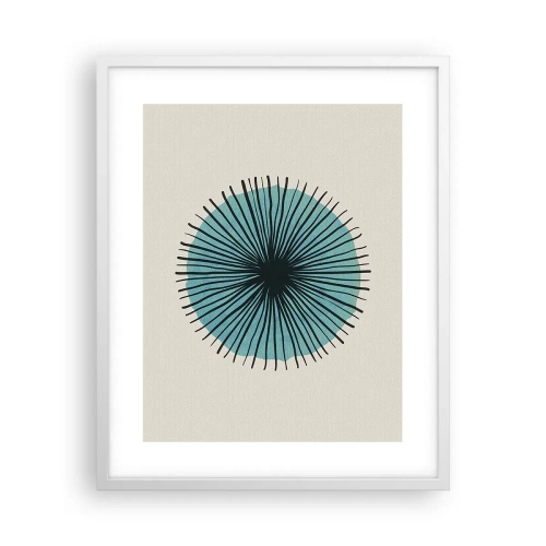 Póster en marco blanco - Radiante en azul - 40x50 cm