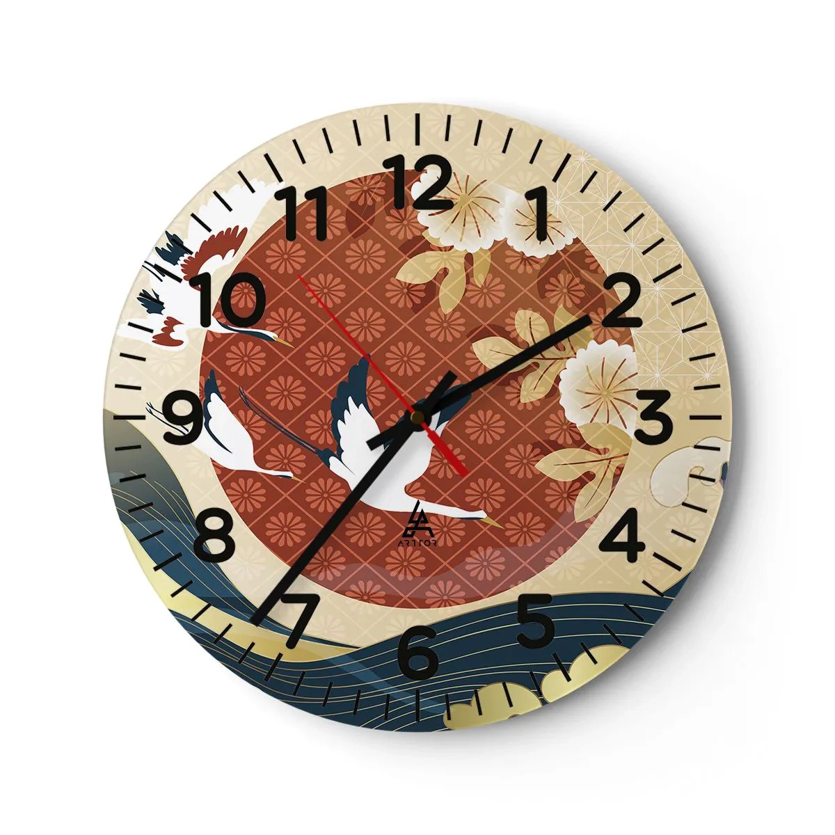 Reloj de pared - Reloj de vidrio - Un cuento de hadas japonés - 30x30 cm