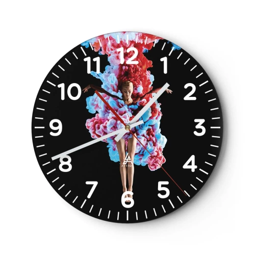 Reloj de pared - Reloj de vidrio - En plena floración - 30x30 cm