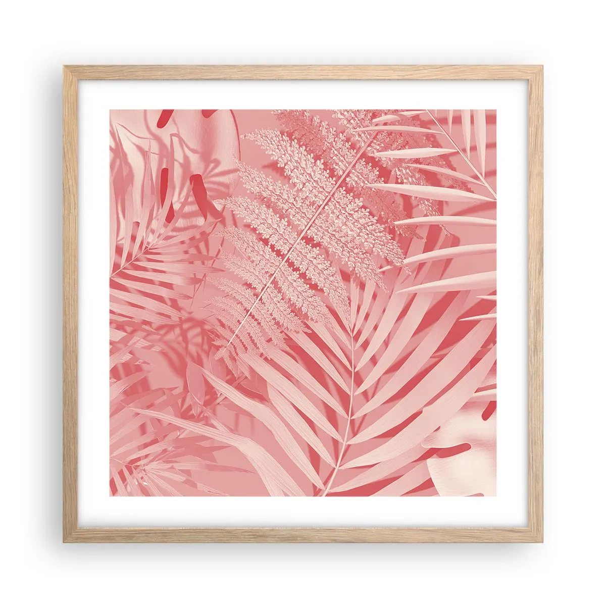 Póster en marco roble claro - Concepto rosa - 50x50 cm