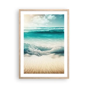 Póster en marco roble claro - Calma oceánica - 50x70 cm