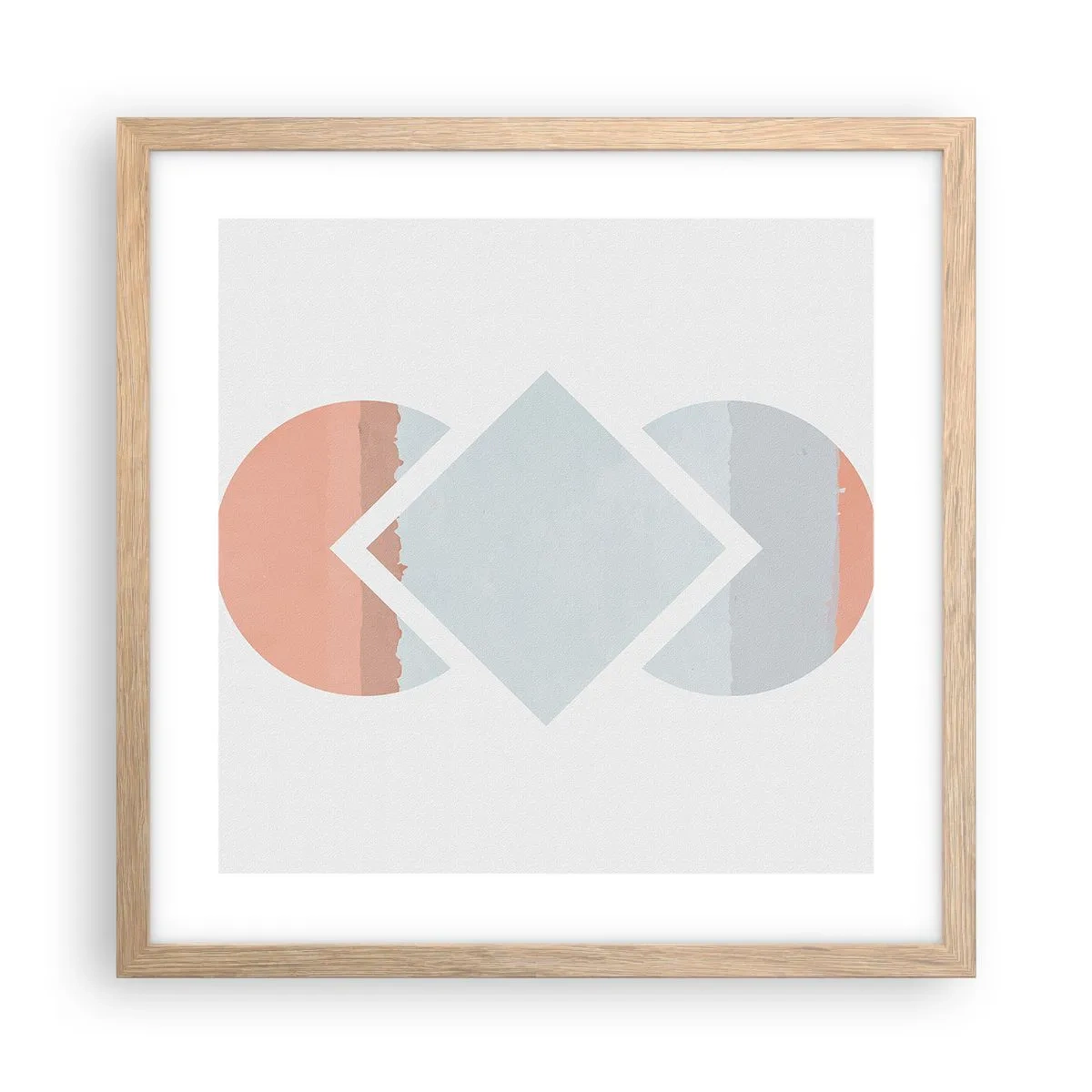 Póster en marco roble claro - Arte geométrico - 40x40 cm