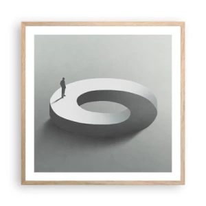 Póster en marco roble claro - Ser sabio no es una labor sencilla - 60x60 cm