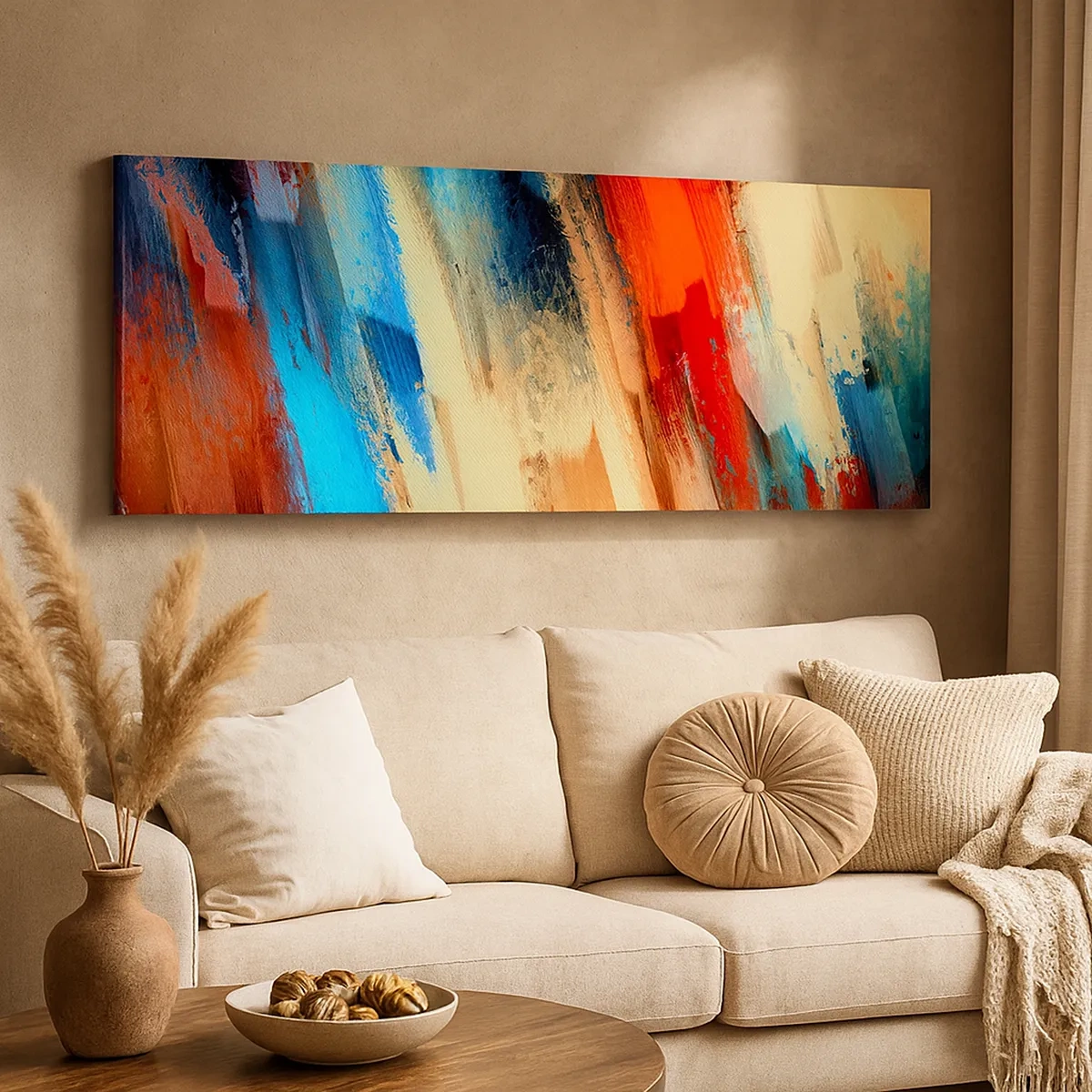 Cuadro sobre lienzo - Impresión de Imagen - Una cascada de colores - 30x30 cm