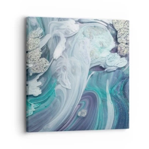 Cuadro sobre lienzo - Impresión de Imagen - Corrientes de azul - 30x30 cm