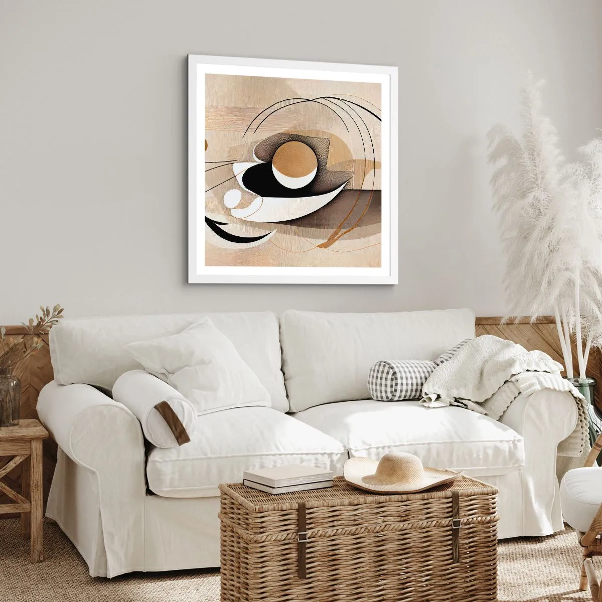 Póster en marco blanco - Composición: la esencia de las cosas - 40x40 cm