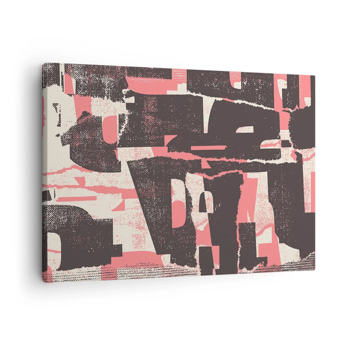 Cuadro sobre lienzo - Impresión de Imagen - Una composición abstracta en tonos rosa y marrón. - 70x50cm - Todo el ajetreo - Decoración de pared moderna para salón y dormitorio ARTTOR