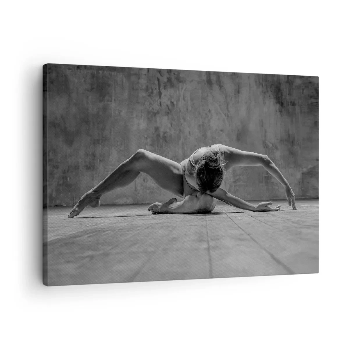 Cuadro sobre lienzo - Impresión de Imagen - Una bailarina en pose artística. - 70x50cm - Simetría encontrada - Decoración de pared moderna para salón y dormitorio ARTTOR