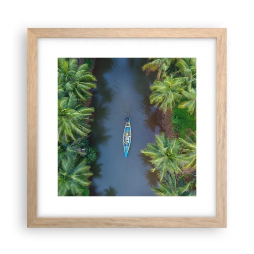 Póster en marco roble claro - En un sendero tropical - 30x30 cm