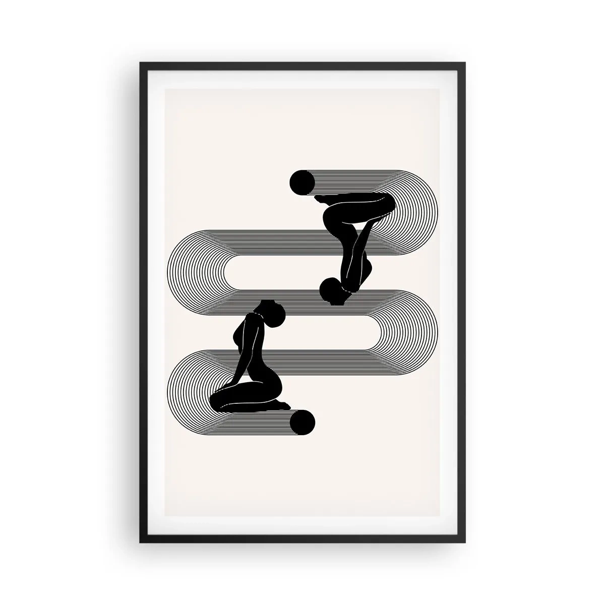 Póster en marco negro - Simetría sensual - 61x91 cm