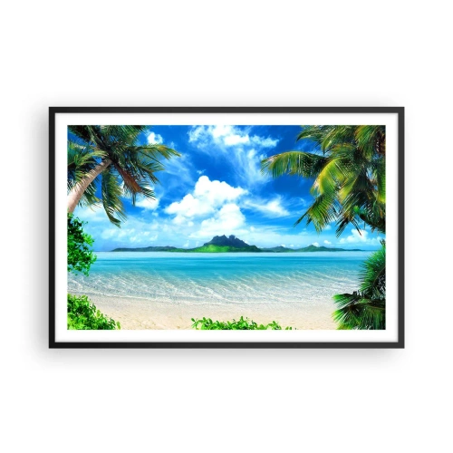 Póster en marco negro - El azul de los trópicos - 91x61 cm