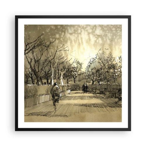 Póster en marco negro - Un momento hecho a pluma - 60x60 cm