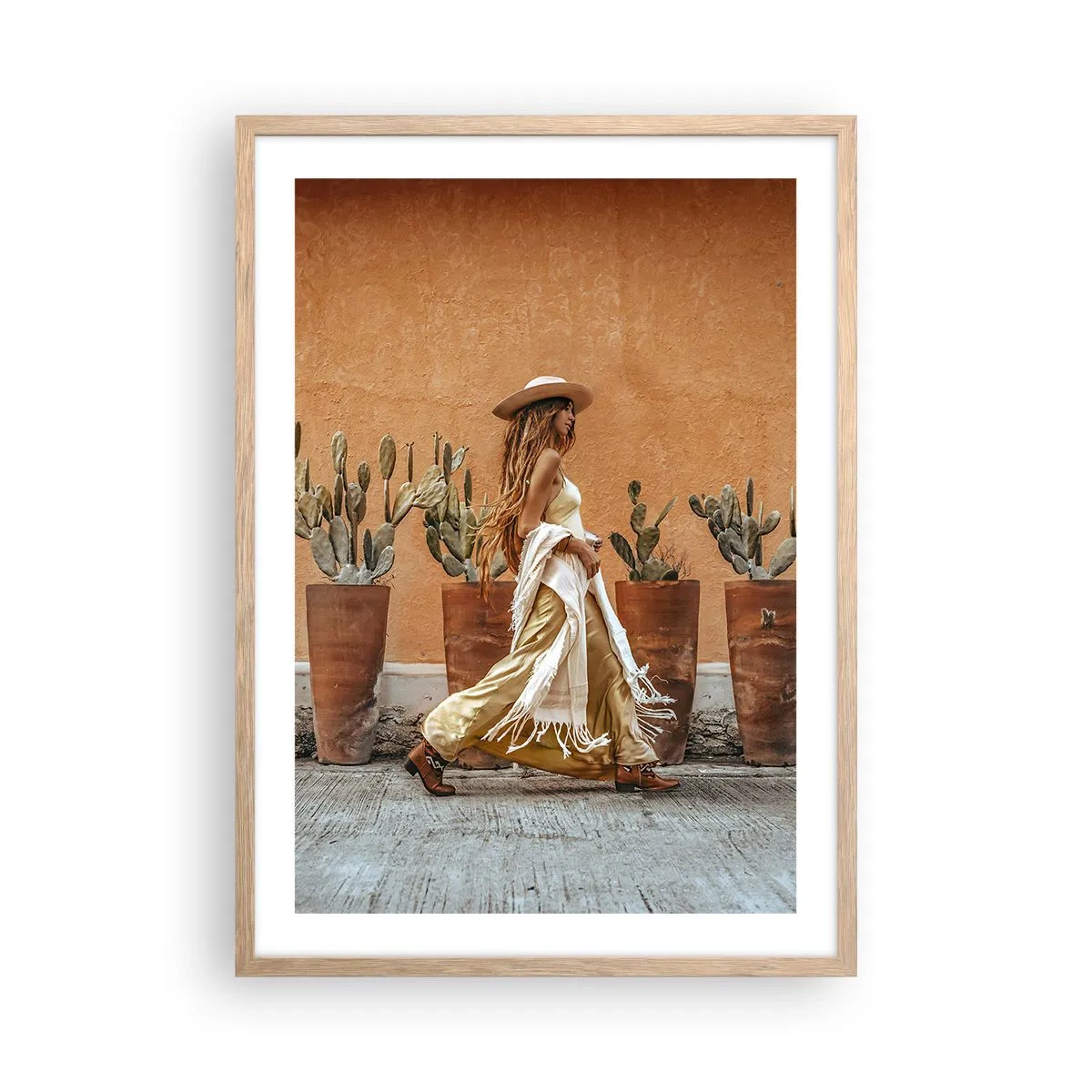 Póster en marco roble claro - Estilo hippie - 50x70 cm