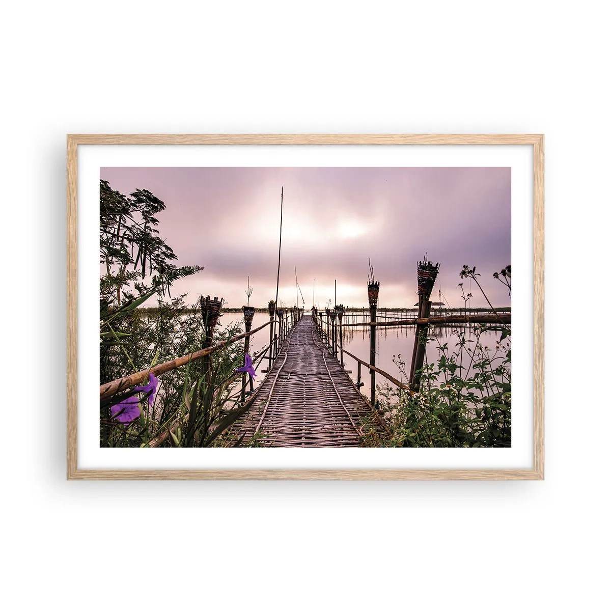 Póster en marco roble claro - La tranquilidad de Asia - 70x50 cm