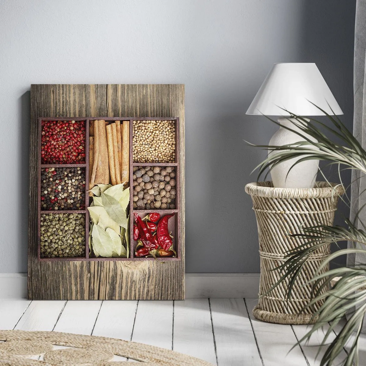 Cuadro sobre lienzo - Impresión de Imagen - Orden de formas, composición de aromas - 65x120 cm