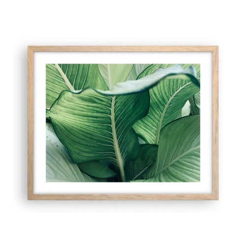Póster en marco roble claro - Vida intensamente verde - 50x40 cm
