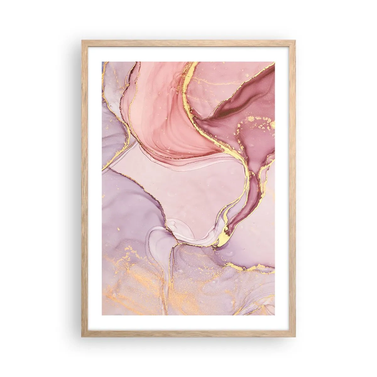 Póster en marco roble claro - Caricia de colores - 50x70 cm