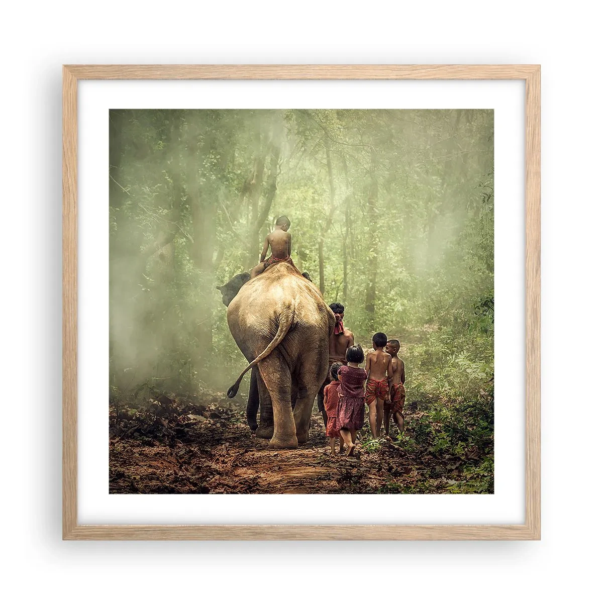 Póster en marco roble claro - El nuevo libro de la selva - 50x50 cm