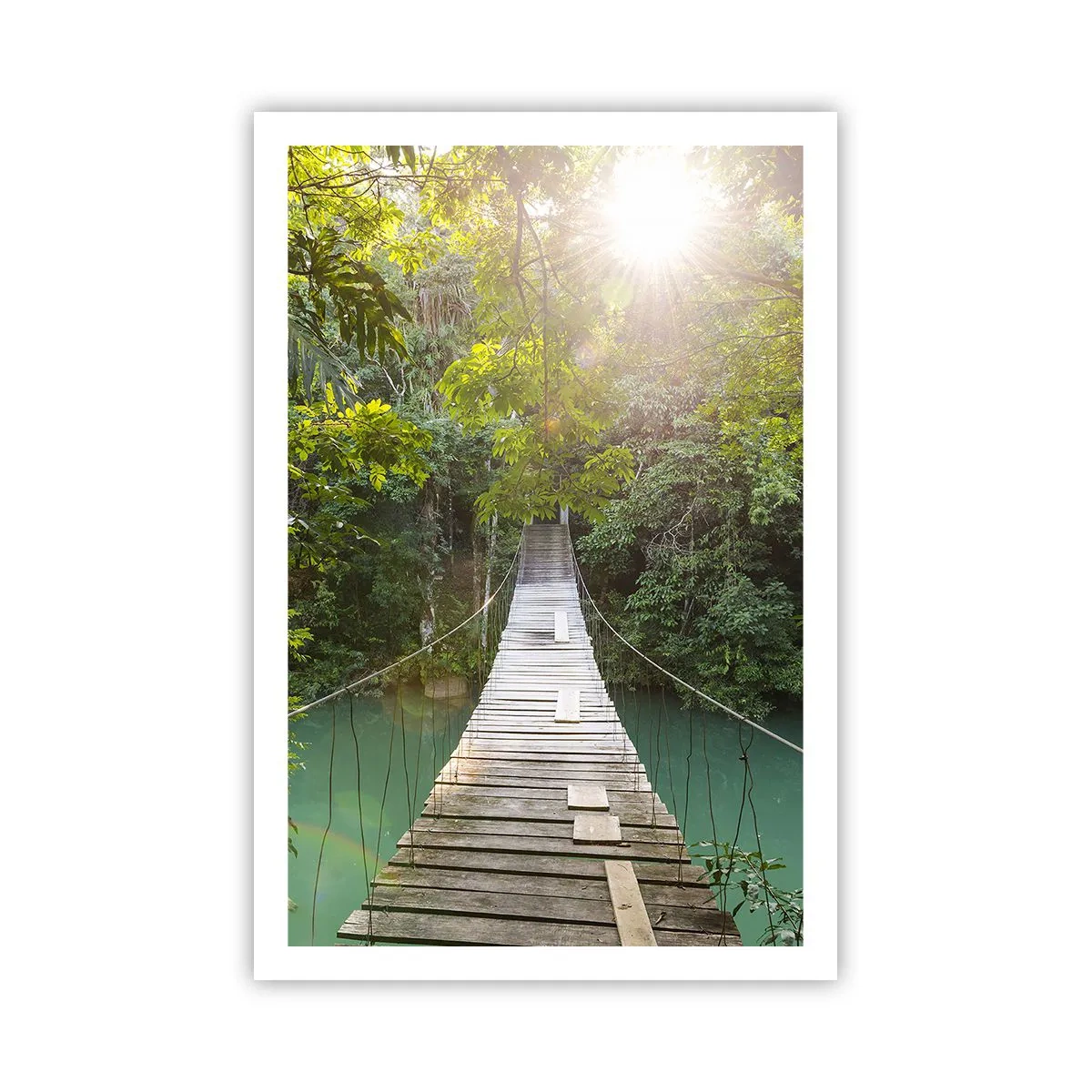 Póster - Sobre el agua azul hacia el bosque - 61x91 cm