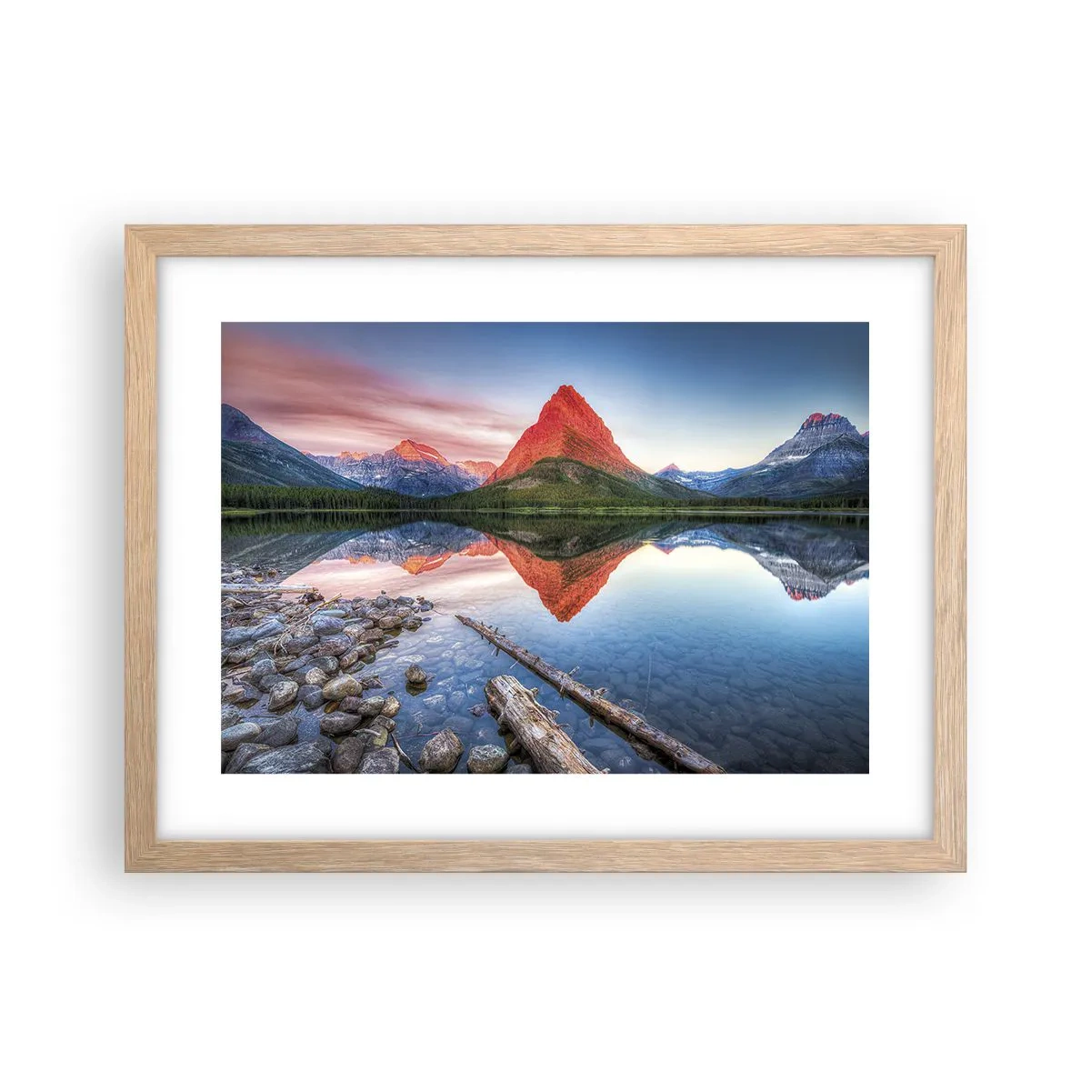 Póster en marco roble claro - Cálido y frío - 40x30 cm