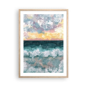 Póster en marco roble claro - Agua, luz, aire - 50x70 cm