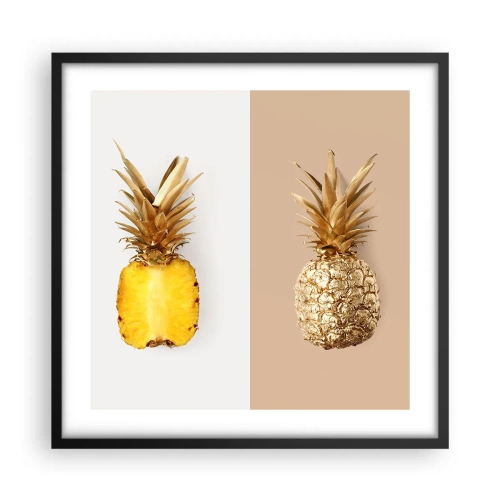 Póster en marco negro - Piña y media - 50x50 cm