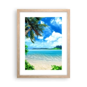 Póster en marco roble claro - El azul de los trópicos - 30x40 cm