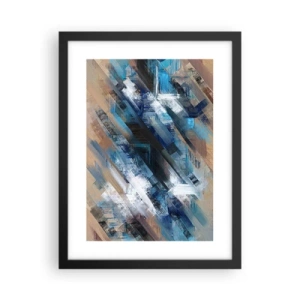Póster en marco negro - En una inclinación azul - 30x40 cm
