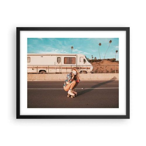 Póster en marco negro - ¡Sonrían, por favor! - 50x40 cm