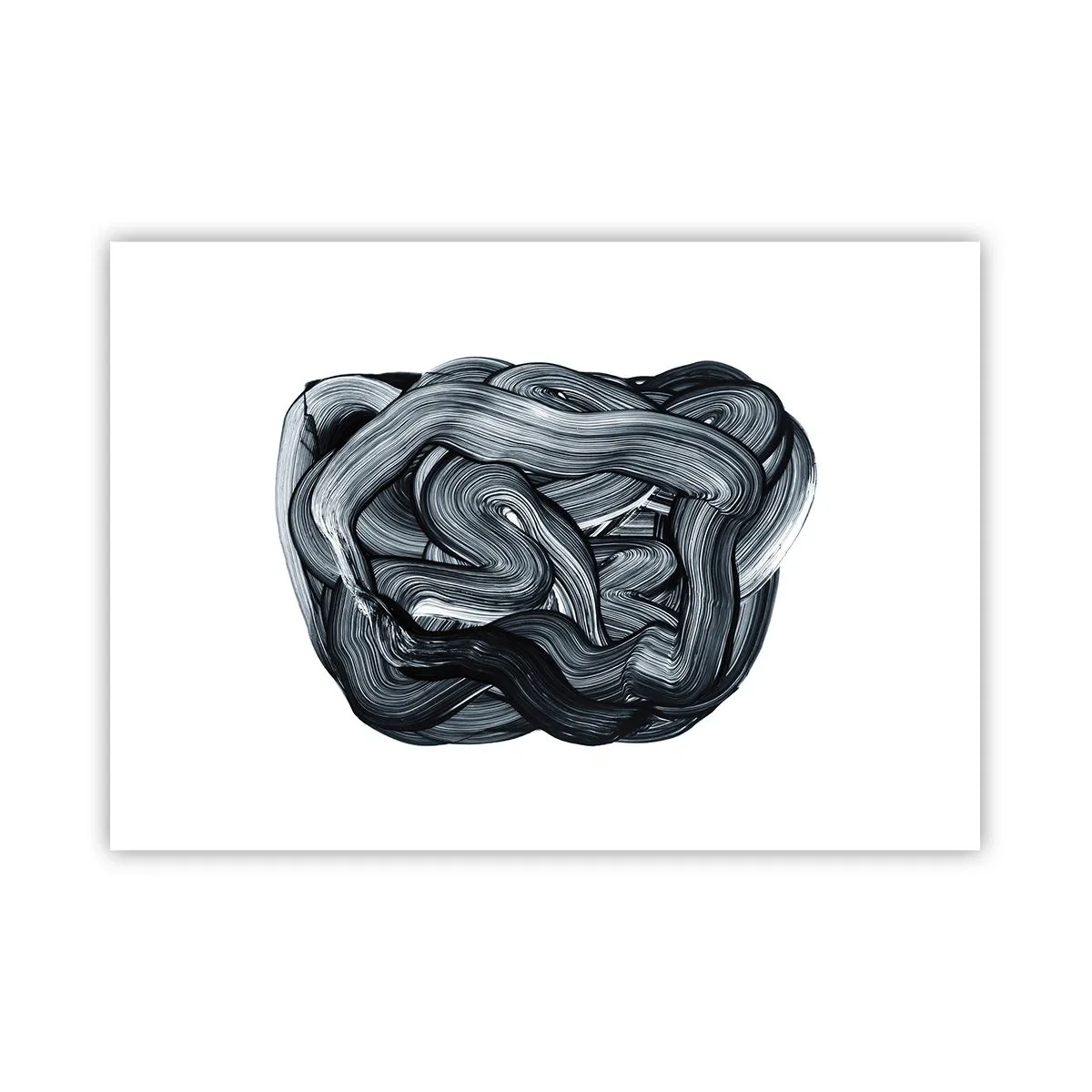 Póster - Composición abstracta en tonos de gris - 100x70cm - No es tan sencillo - Decoración de pared moderna para salón y dormitorio ARTTOR