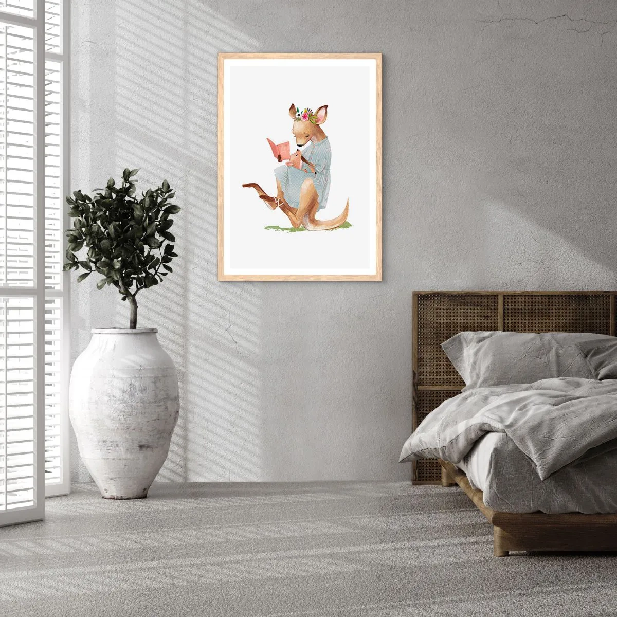 Póster en marco roble claro - Léeme un cuento, mamá - 50x70 cm