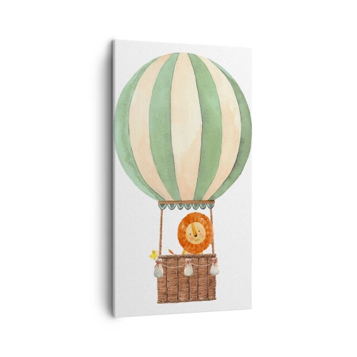 Cuadro sobre lienzo - Impresión de Imagen - Los viajes del león - 45x80 cm