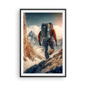 Póster en marco negro - Guerrero solitario - 61x91 cm