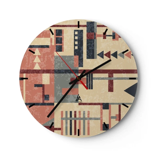 Reloj de pared - Reloj de vidrio - Una combinación de verticales y niveles - 40x40 cm