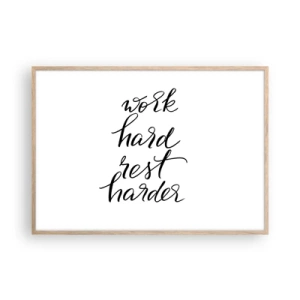 Póster en marco roble claro - Balance de vida - 100x70 cm