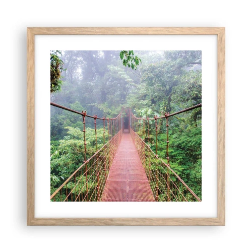 Póster en marco roble claro - Suspendido sobre las copas - 40x40 cm