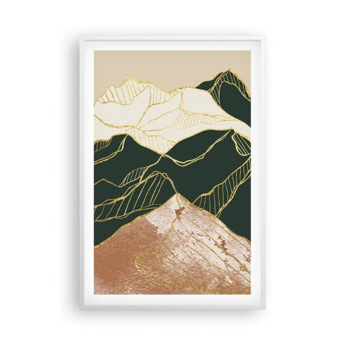Póster en marco blanco - Picos de oro - 61x91 cm