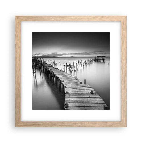 Póster en marco roble claro - La calma de una orilla olvidada - 30x30 cm