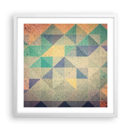 Póster en marco blanco - República de los triángulos - 50x50 cm